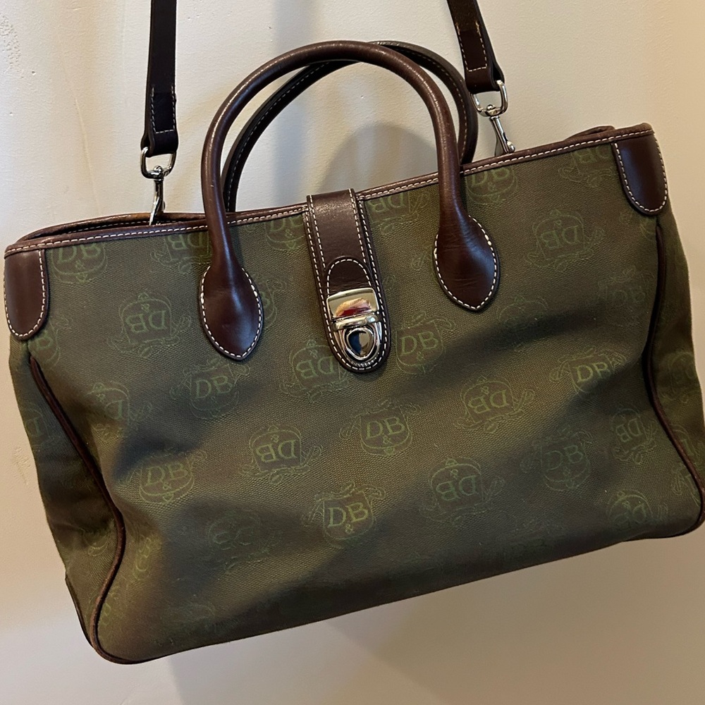 Vintage Dooney & Bourke Green Double Handle Tote